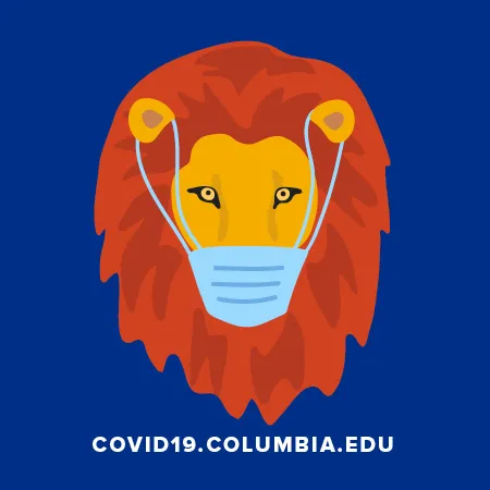 image of lion wearing face covering