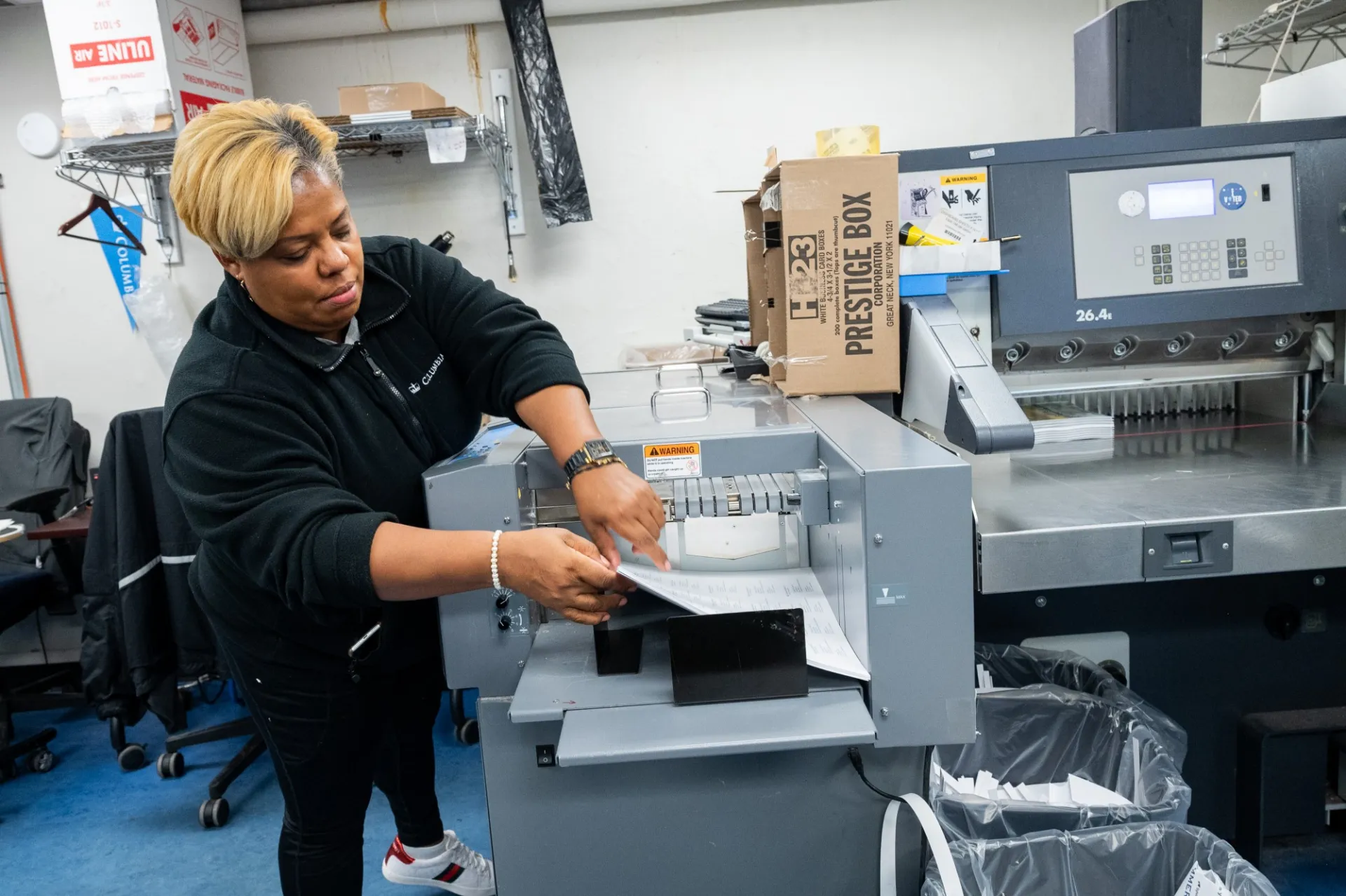 Columbia Print staff working in the print shop 3