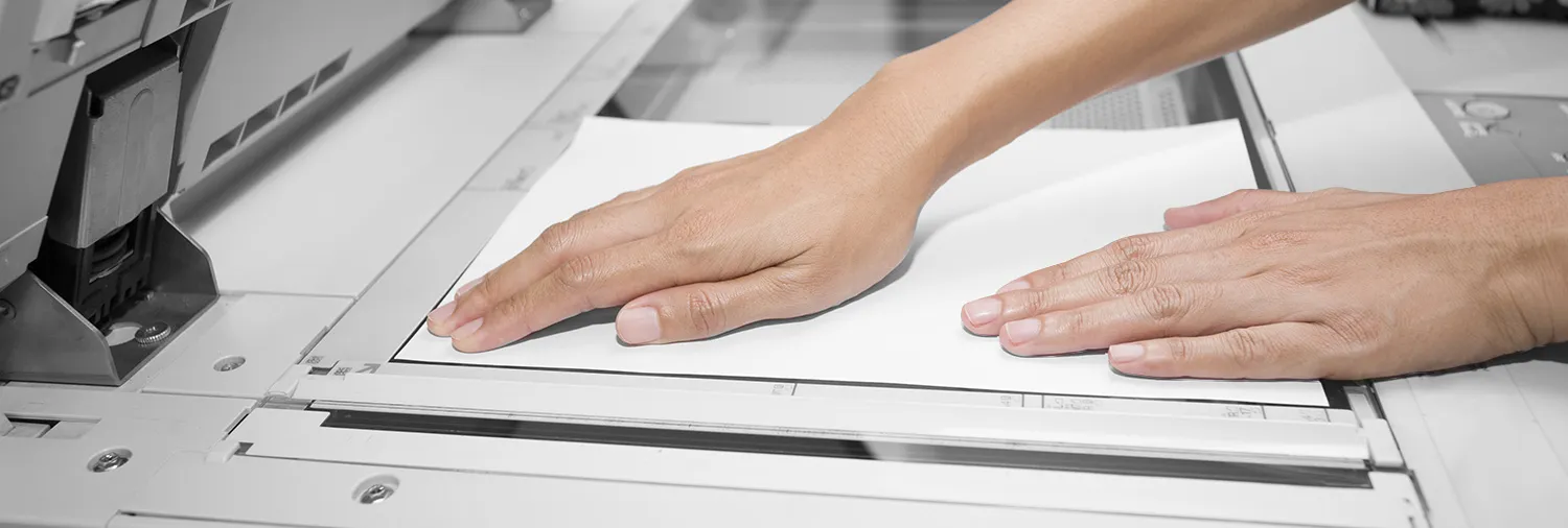 Person scanning a document